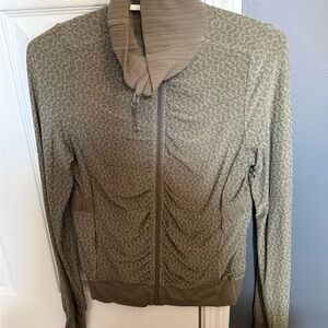 Lululemon Athletica Textured Khaki Bomber Jacket